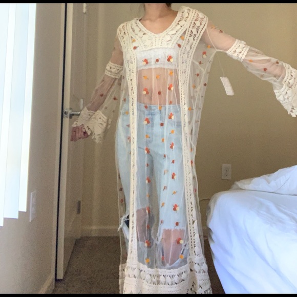 Free People Sheer Embroidered Crotchet Maxi Dress - Picture 8 of 8